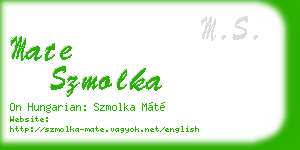 mate szmolka business card